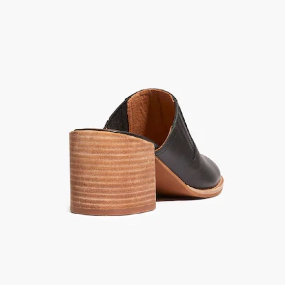 Madewell Genuine Leather Carey Mule Black Block Heel Clog Open Back Shoe 8 - Picture 3 of 10